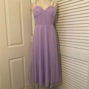 Lavender Spaghetti Strap Midi Dress- Size Large